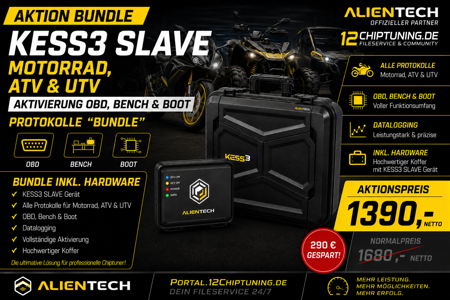 KESS3 Slave - Motorrad - ATV & UTV Aktivierung OBD Bench & Boot Bundle