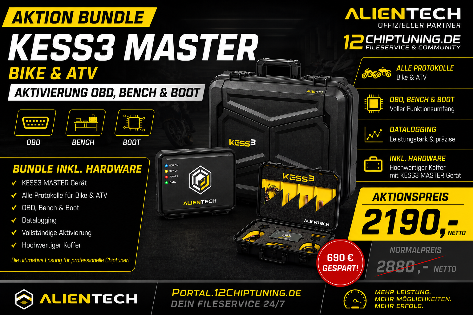 KESS3 Master - Motorrad - ATV & UTV Aktivierung OBD Bench & Boot Bundle